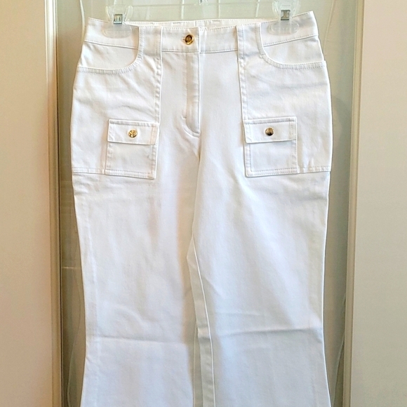 Escada Denim - Vintage Escada White Denim Flare Jean